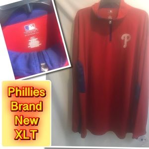 Phillies Brand New 1/2 zipper Long sleeve XLT